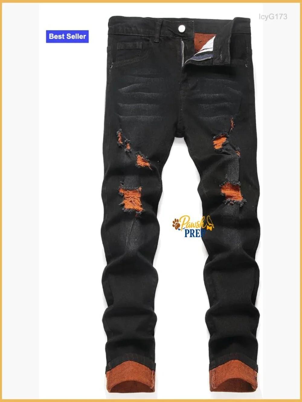 Slim Fit Stretch Ripped Skinny Jeans for Men, Fashion Distressed Straight Leg